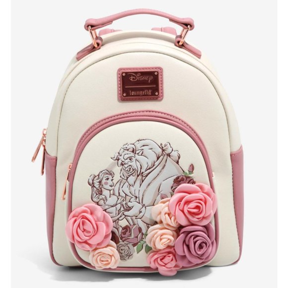 Loungefly Handbags - Loungefly Disney Beauty and the Beast Floral Portrait Mini Backpack. NWT.